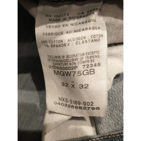 Wrangler Mens 32 x 32 Acid wash destroyed distressed Blue Jeans Straight Fit - Picture 3 of 5